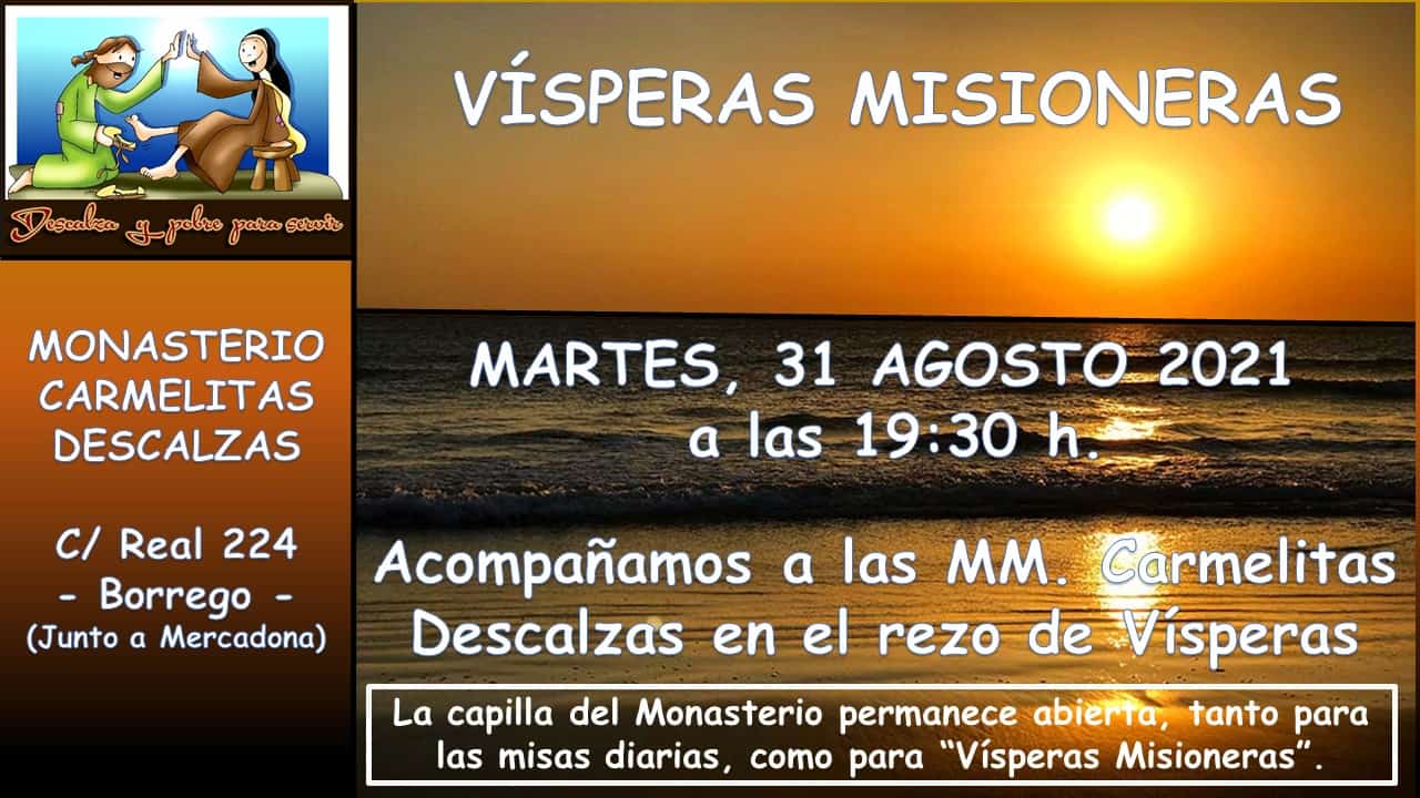 Invitación al rezo de Vísperas por los misioneros diocesanos